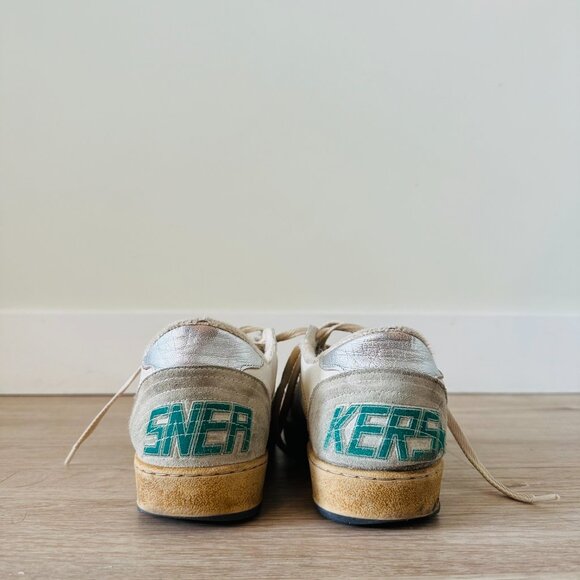 Golden Goose Men's Ball Star in grey suede with red star - Picture 4 of 7